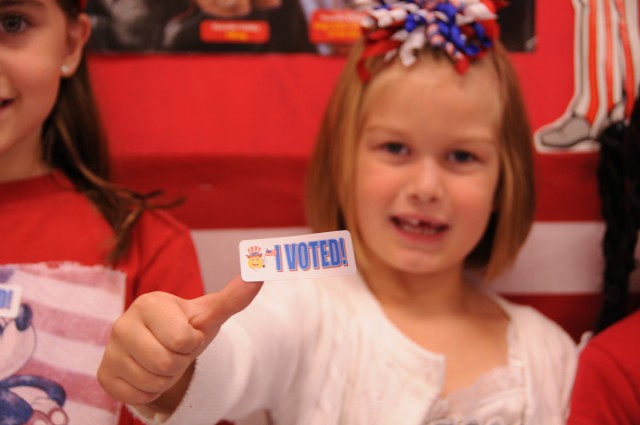 Fort Rucker Primary students cast votes