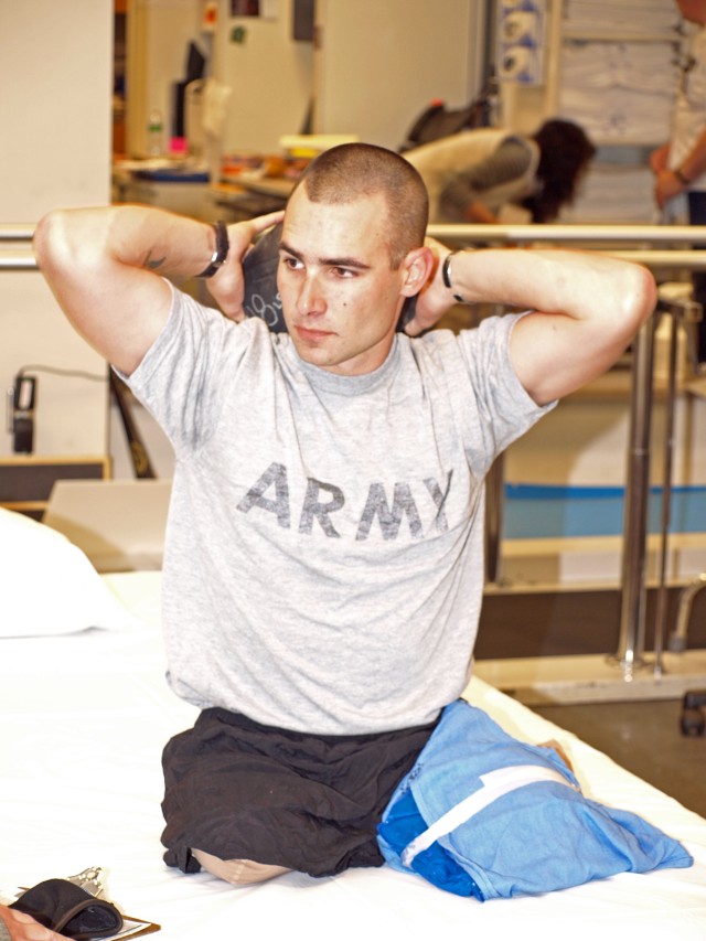 Staff Sgt. Schar works out