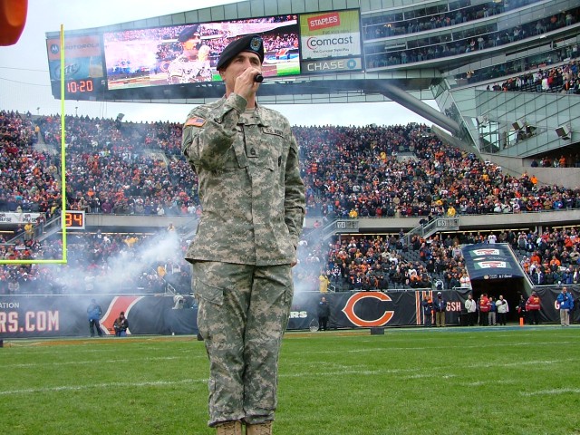 Soldiers and Other Service Members Recognized at the Chicago Bears Veterans Day Game