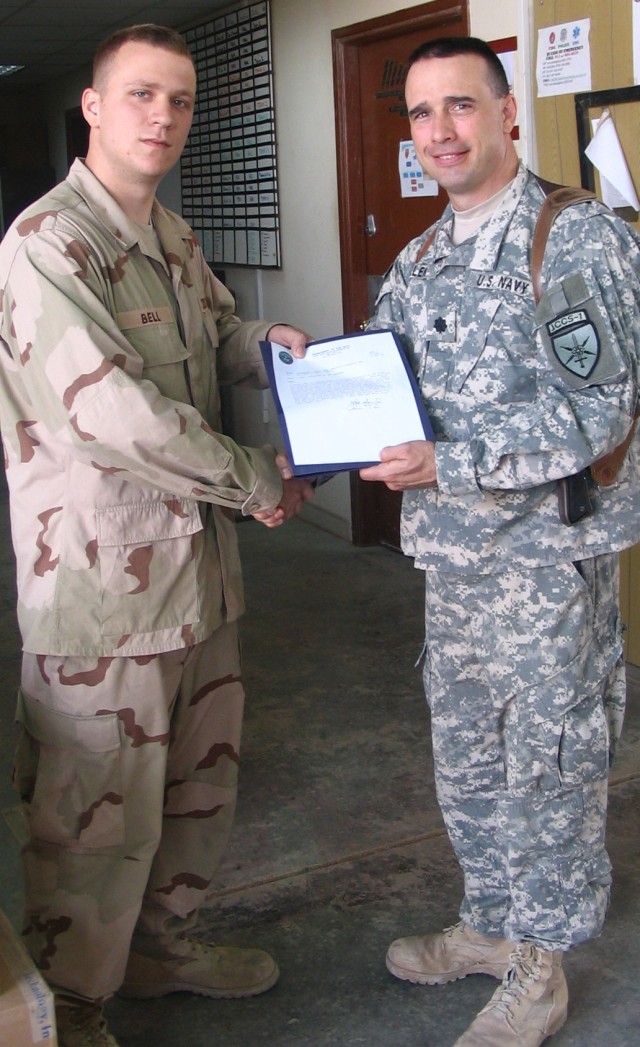 Deployed employee earns award for job well done