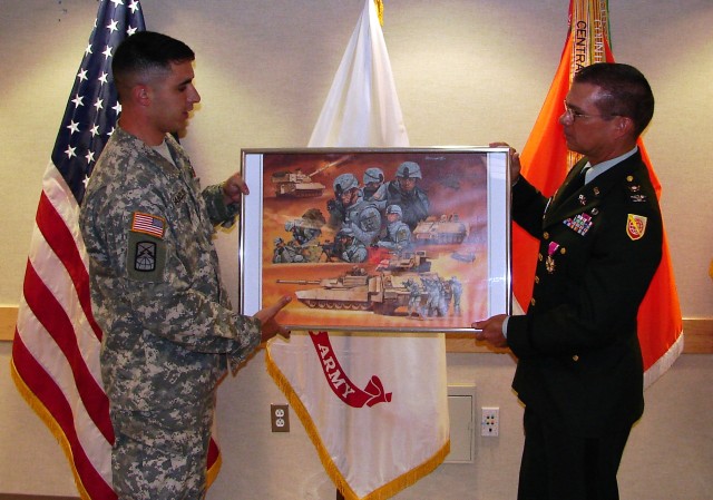 Col. Blaine receives reitrement gift