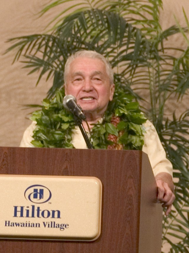 Peters addresses crowd