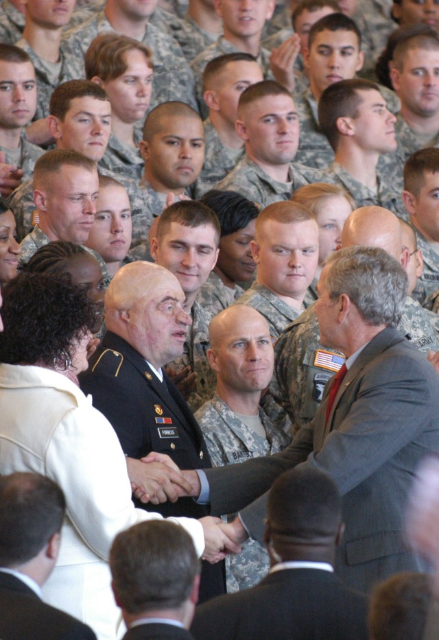 SSG Forbess honored by President Bush