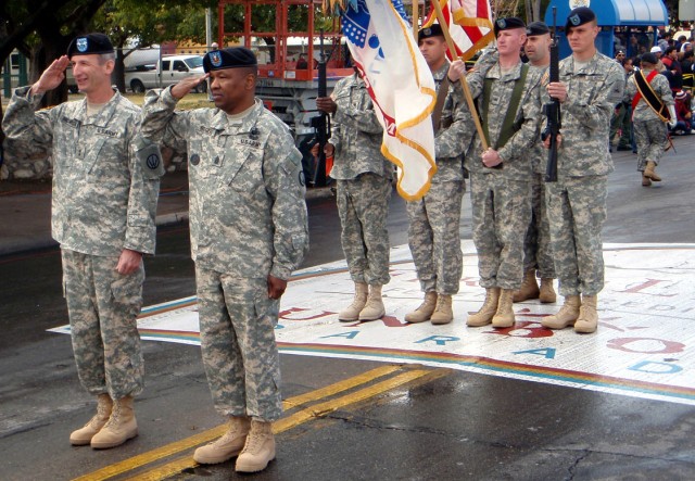 Fort Bliss commanders walk in community parade