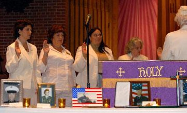 Northeast Kansas Gold Star Mothers Chapter officers take their oath