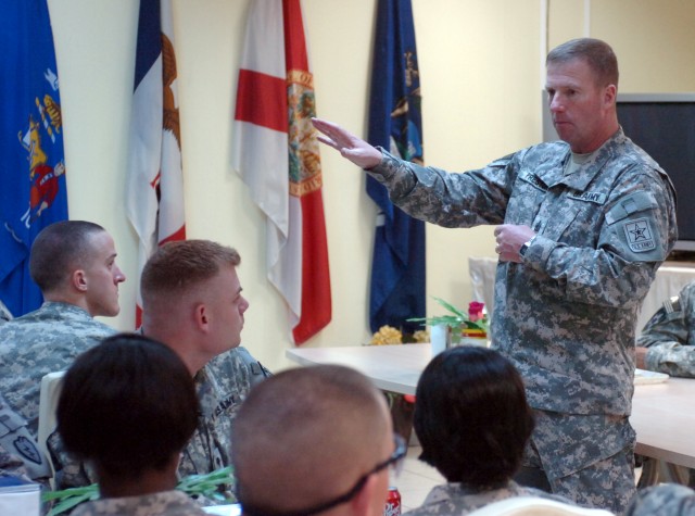 Top Army NCO Speaks to Young Soldiers