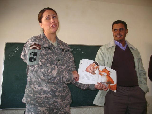 Sharing a book with children