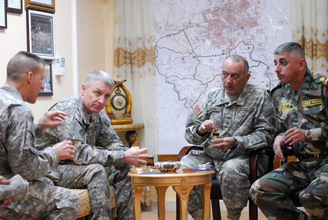 1st Armored Division Soldiers discuss election security, ongoing projects with Iraqi leaders