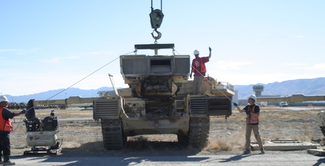 Power packs removed from M-1 Abrams