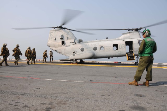 Helicopter on USS Essex