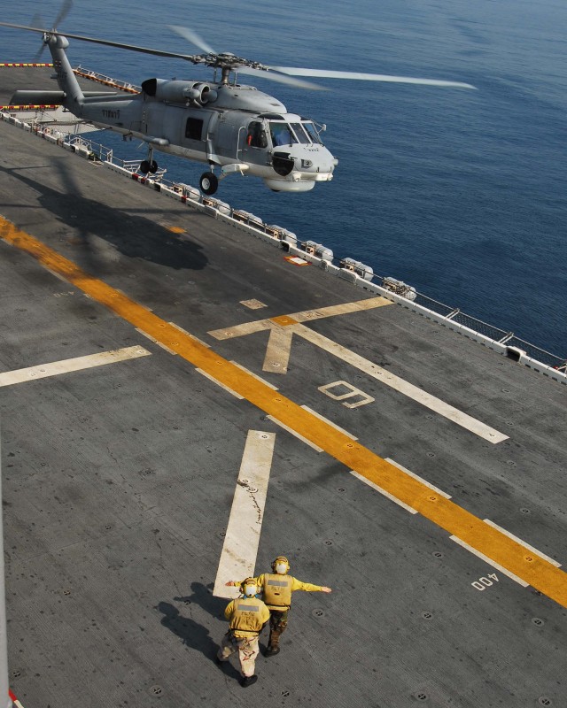 Helicopter on USS Essex