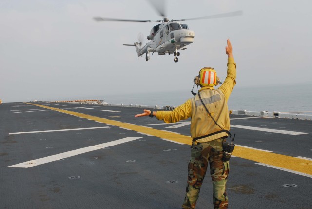 Helicopter on USS Essex