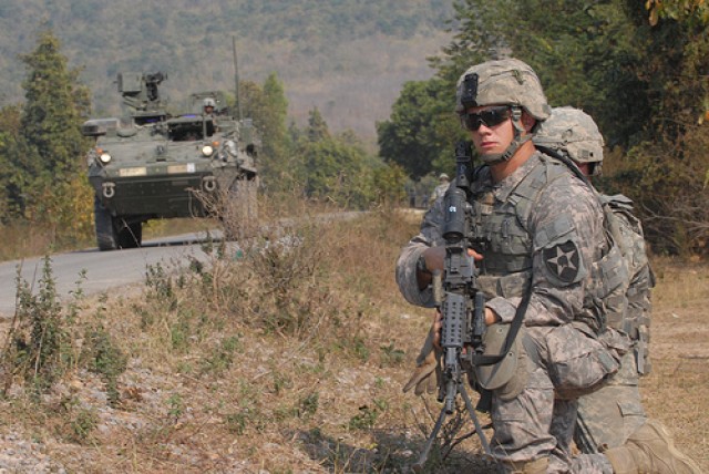 Strykers train at Cobra Gold