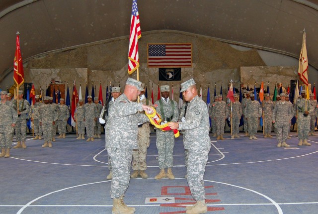 45th Sustainment Brigade Uncases Colors in Afghanistan