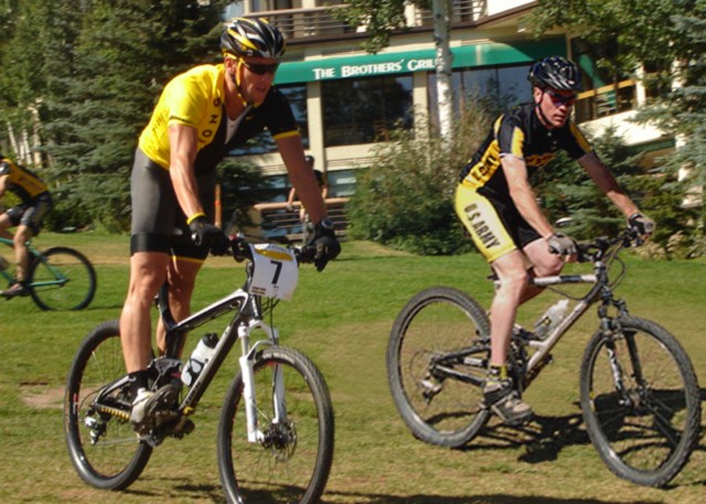 Mountain biker rolling strong