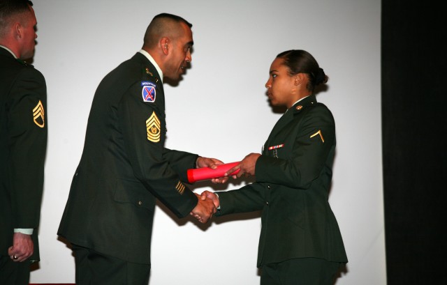 Command Sergeant Major speaks to grads