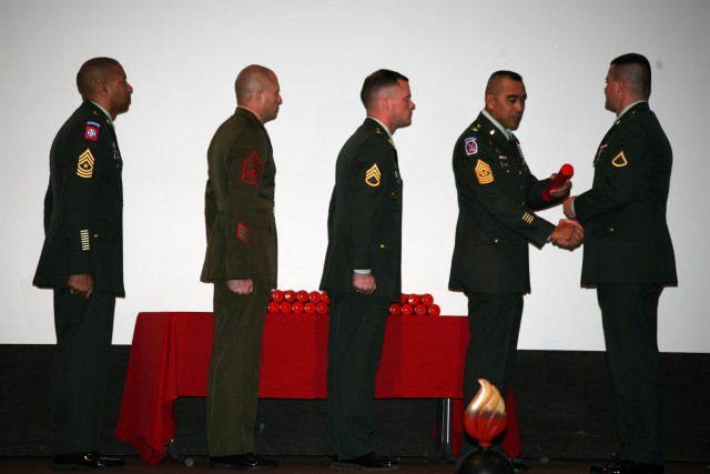 Command Sergeant Major speaks to grads