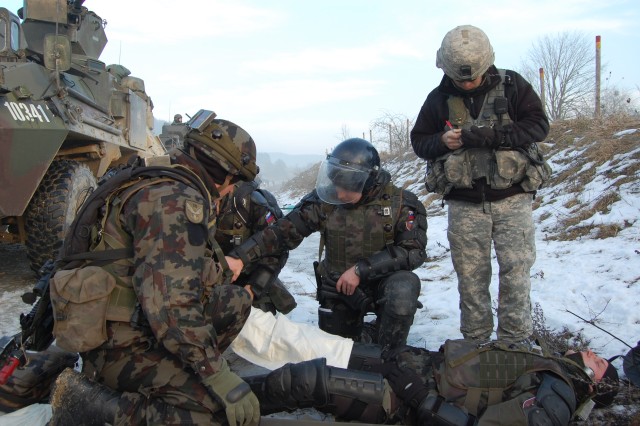 Simulated Casualty as Slovenians Prepare for KFOR11