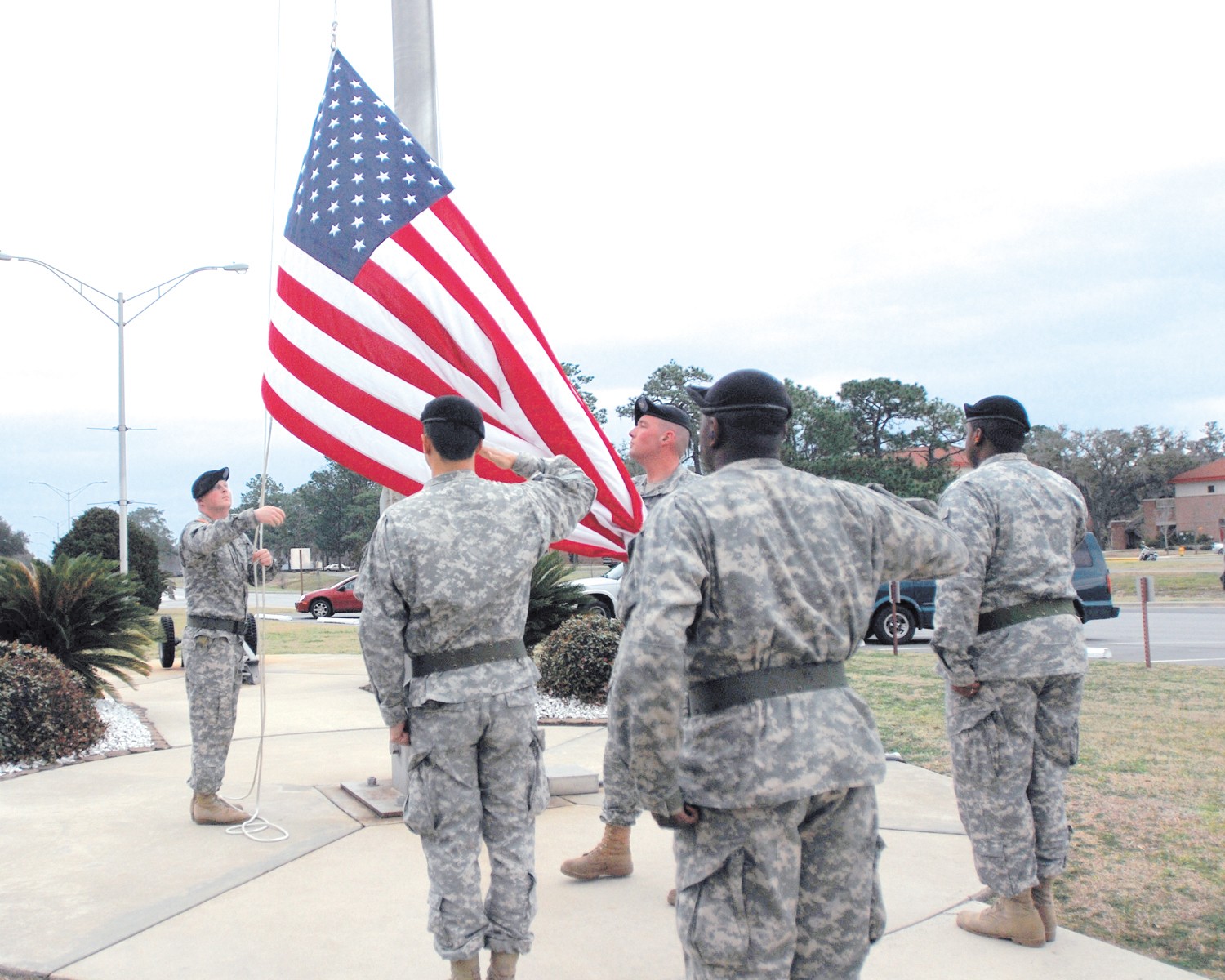 United States Flag Raising Procedures at Reveille