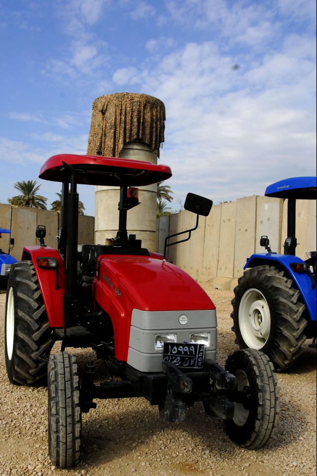 BAGHDAD-One of 14 ArmaTrac 602 tractors presented to local Sheiks in the Lutifiyah Nahia by Task Force 4th Battalion, 27th Field Artillery, during a ceremony held at Combat Outpost Meade March 5. The tractors will allow the farmers to use more...