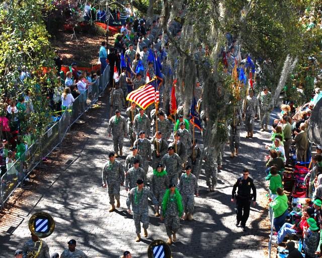 Soldiers March for St. Patrick&#039;s Day