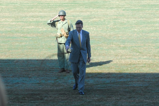 Son of Guadalcanal hero adds soil to parade field