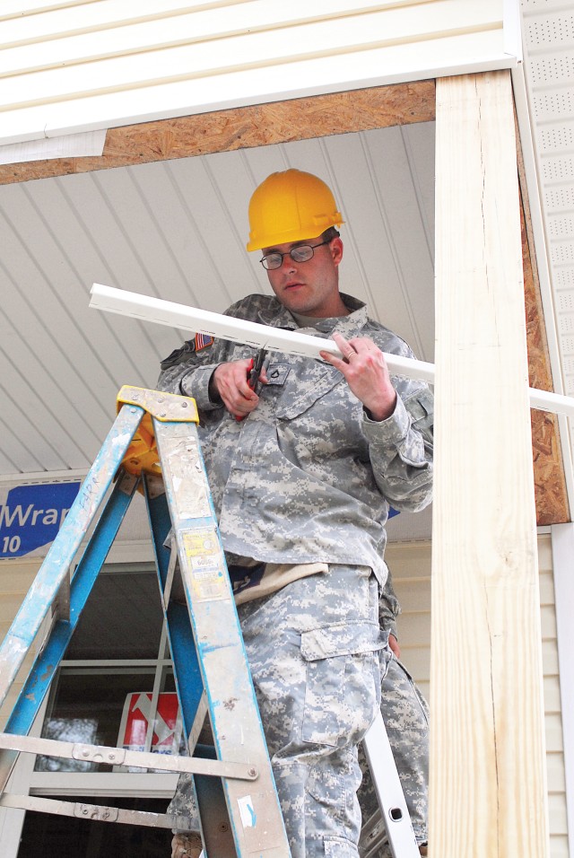 11th Engineer Battalion Soldiers volunteer with Habitat for Humanity, get training
