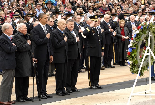 President, Medal of Honor recipients, lay wreath at Arlington