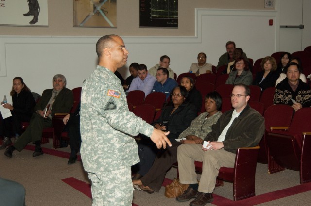 Col. Augustus Owens addresses Army Team C4ISR at town hall