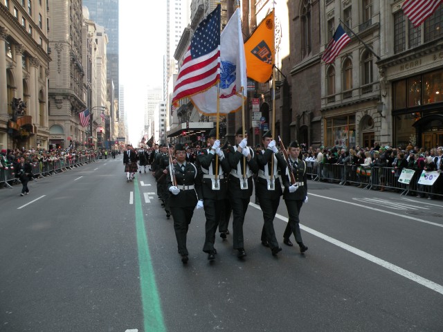 ROTC Cadets March in New York City&#039;s St. Patrick&#039;s Day Parade