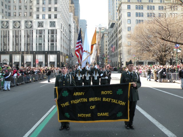 ROTC Cadets March in New York City&#039;s St. Patrick&#039;s Day Parade