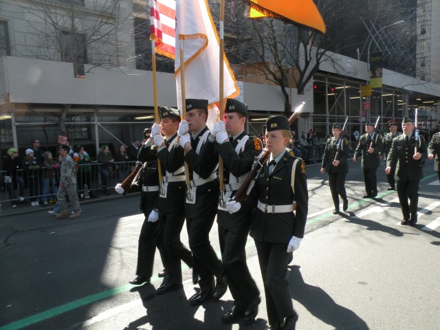 ROTC Cadets March in New York City&#039;s St. Patrick&#039;s Day Parade
