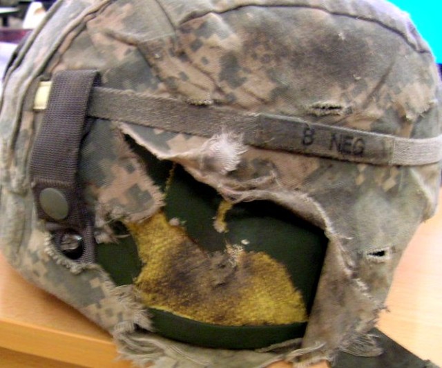 Helmet Bullet Hole