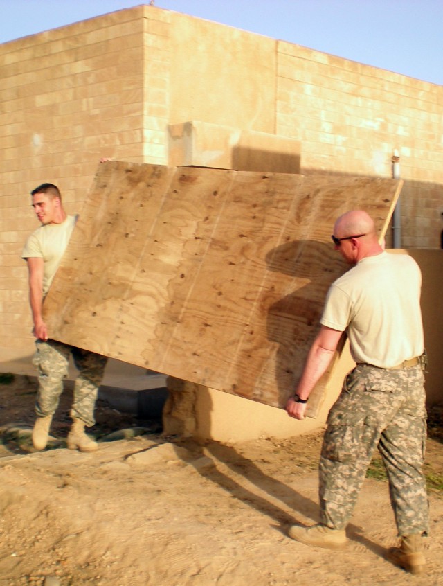 Transportation Soldiers use construction skills