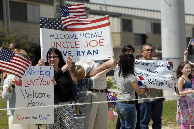 Families welcome troops home