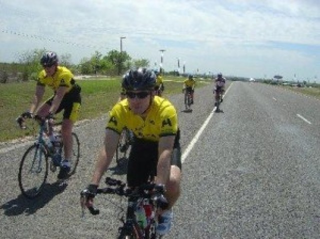 Cyclists on the road