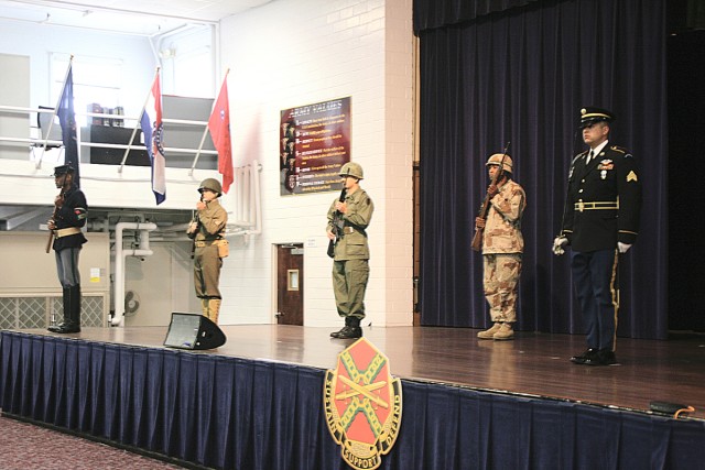 Period Dressed Soldiers at the IMCOM -West Year of the NCO ceremony