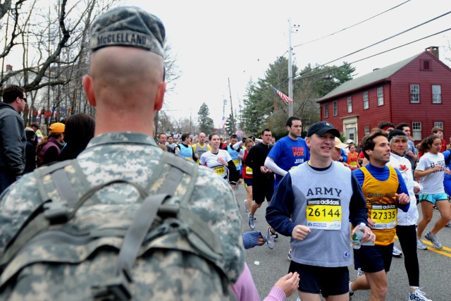 Guard supports Boston Marathon