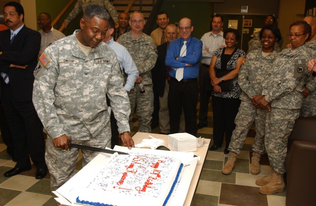 Captured Japanese Yosegaki flag returns to Camp Jackson, 81st Infantry Division during 101st Army Reserve Birthday Celebration