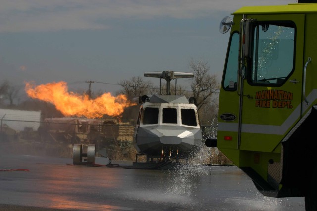 MANHATTAN FIREFIGHTERS PUT OUT TRAINING FIRES ON POST