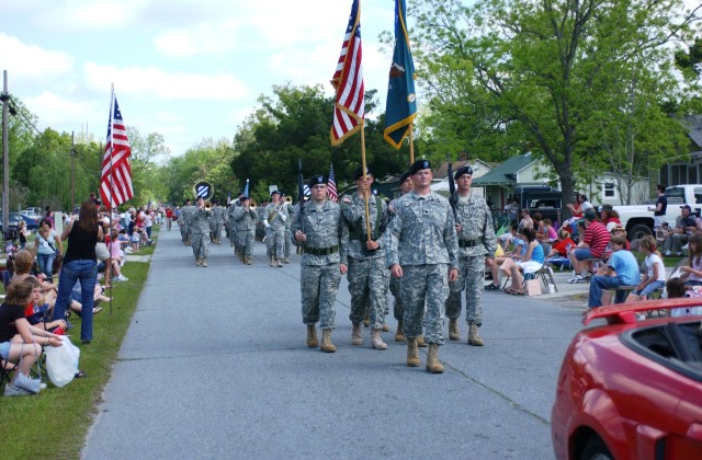 Soldiers march in Stand up for America Day