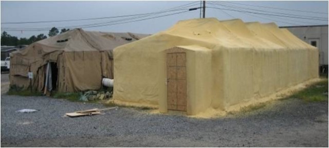 Example of tent with foam insulation