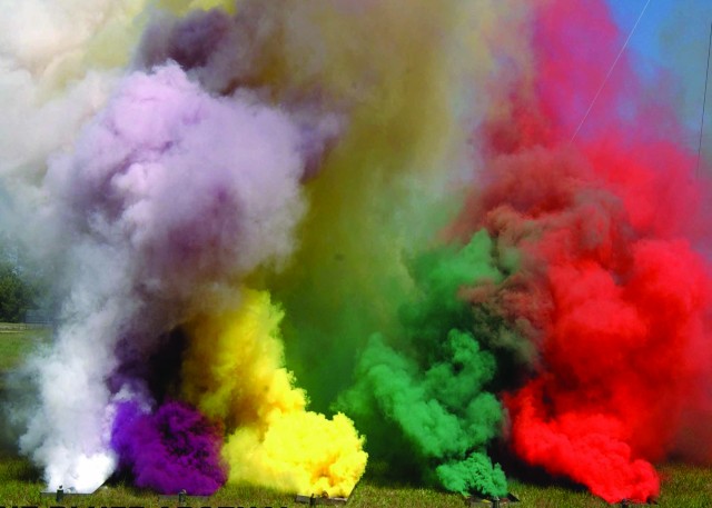 M18 and M83 colored smoke grenades