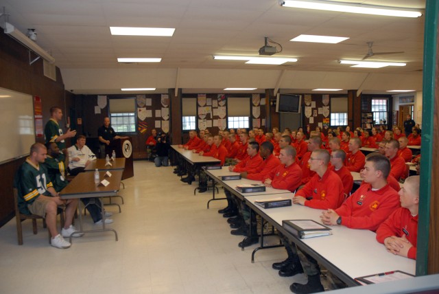 Green Bay Packers visit Fort McCoy ChalleNGe Academy cadets