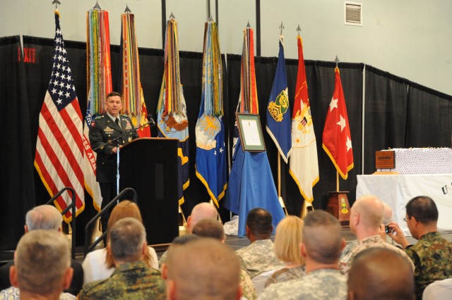 Lt. Gen. William B. Caldwell IV speaks at Sergeants Major Academy
