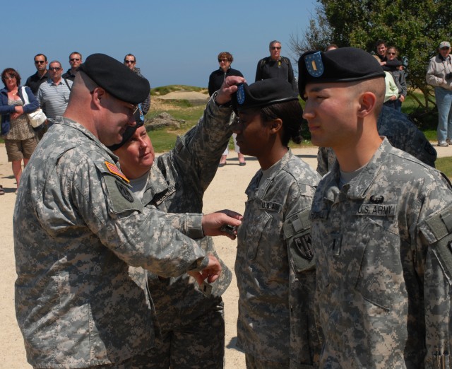 Soldiers promoted in historic World War II site