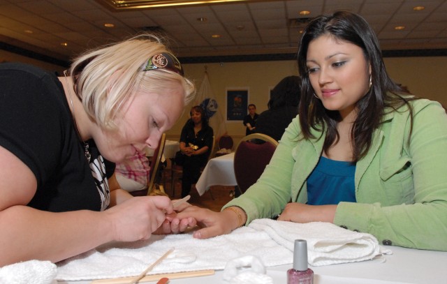 Military spouses participate in annual spa day events