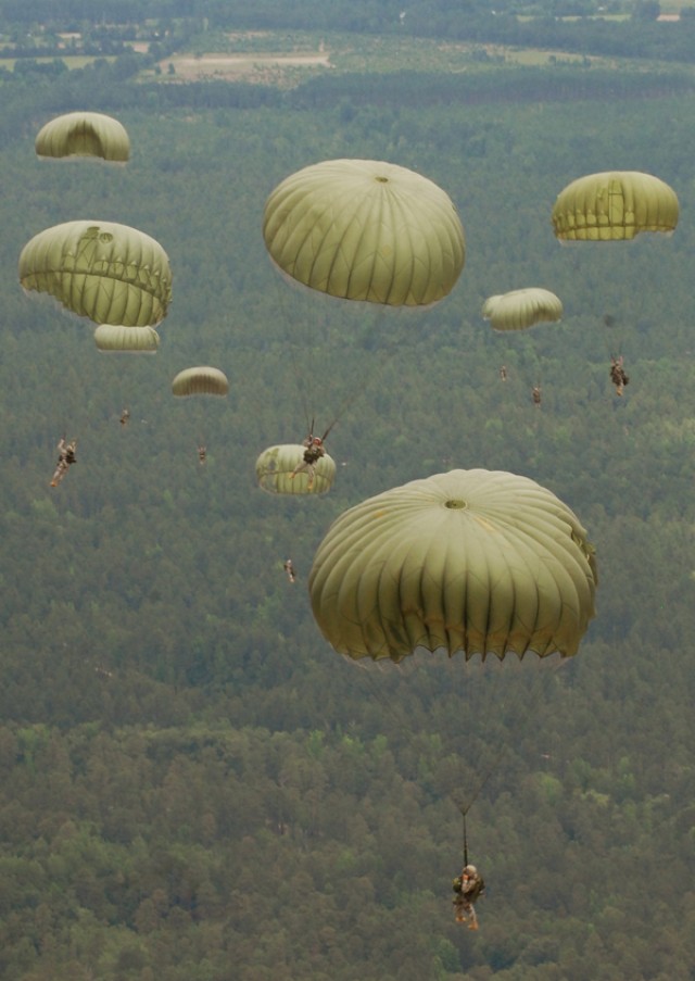 Paratroopers Floating Down