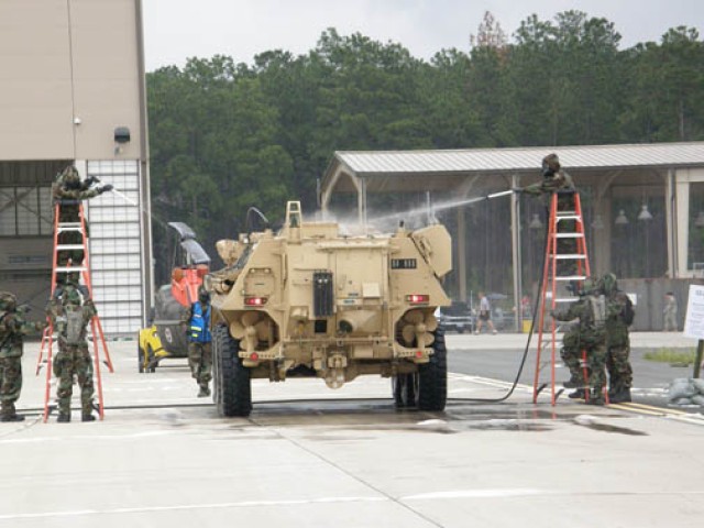 51st Chemical Company performs decontamination training