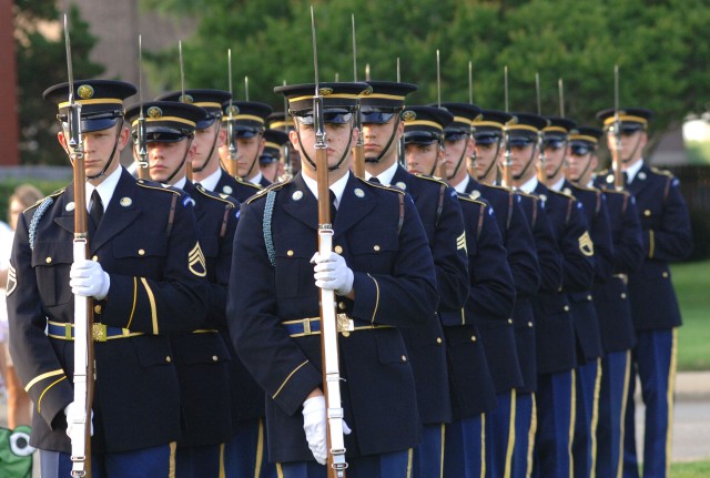 Monroe Birthday Concert Features Army Drill Team Streamer Ceremony 